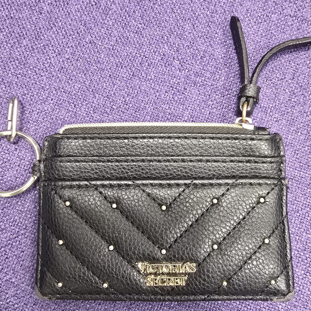 Victoria's Secret Black Quilted Card Holder